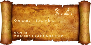 Kordos Lizandra névjegykártya